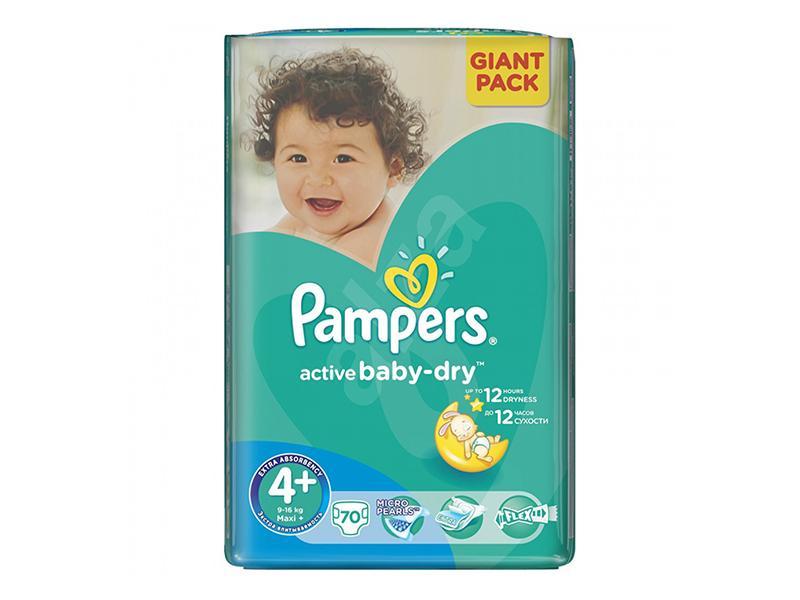 Scutece PAMPERS GIANT PACK 4 PLUS ACTIVE BABY Pentru Copii