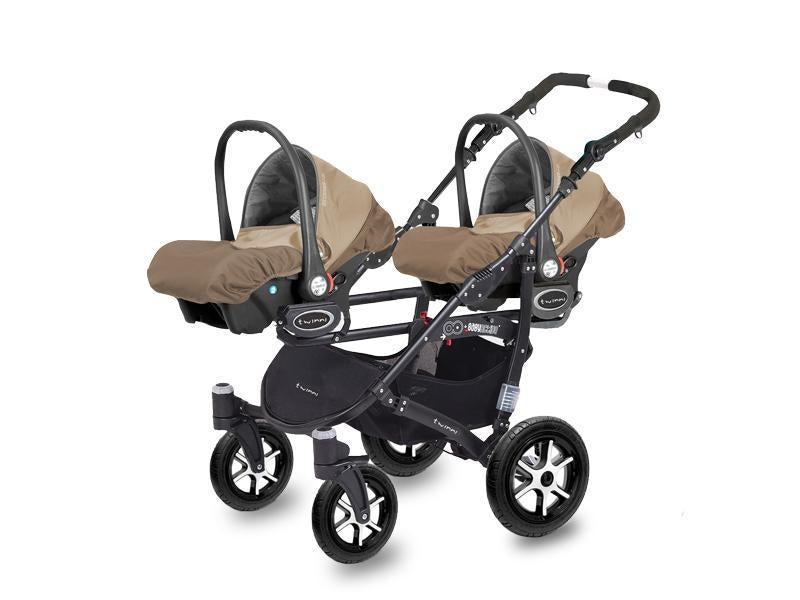 Carucior Pentru Gemeni MyKids Twinni Cappuccino 3 In 1