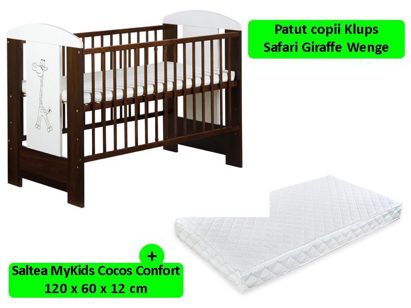 Patut Klups Safari Giraffe Wenge + Saltea 12 MyKids