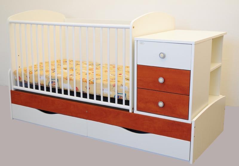 Patut Transformabil MYKIDS Silence Alb-Cires Cu Leg 4250