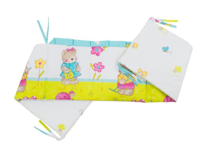 Lenjerie MyKids Teddy Gradina Albastru 4 Piese 120x60