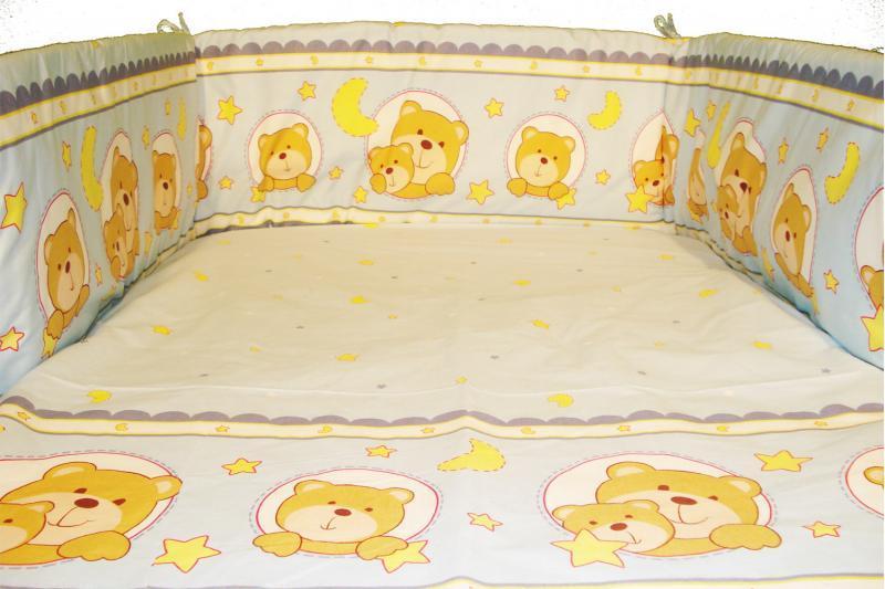 Lenjerie MyKids Teddy Night Albastru 4 Piese 140x70