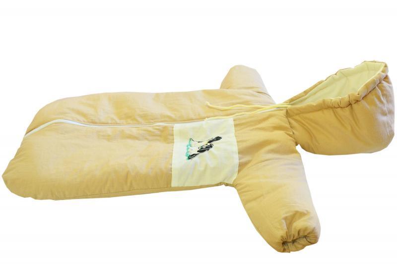 Sac bebe brodat pentru carucior Catelus Crem