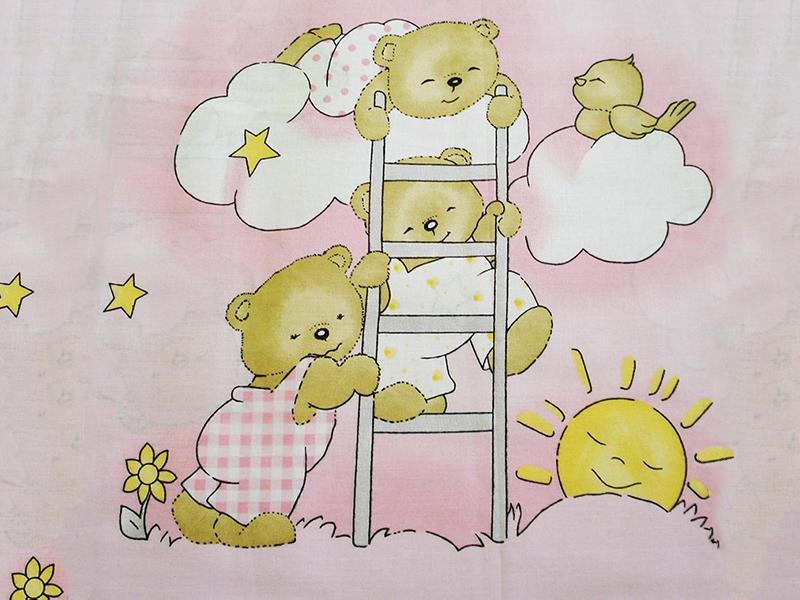 Lenjerie MyKids Teddy Scarita Roz 4 Piese 140x70
