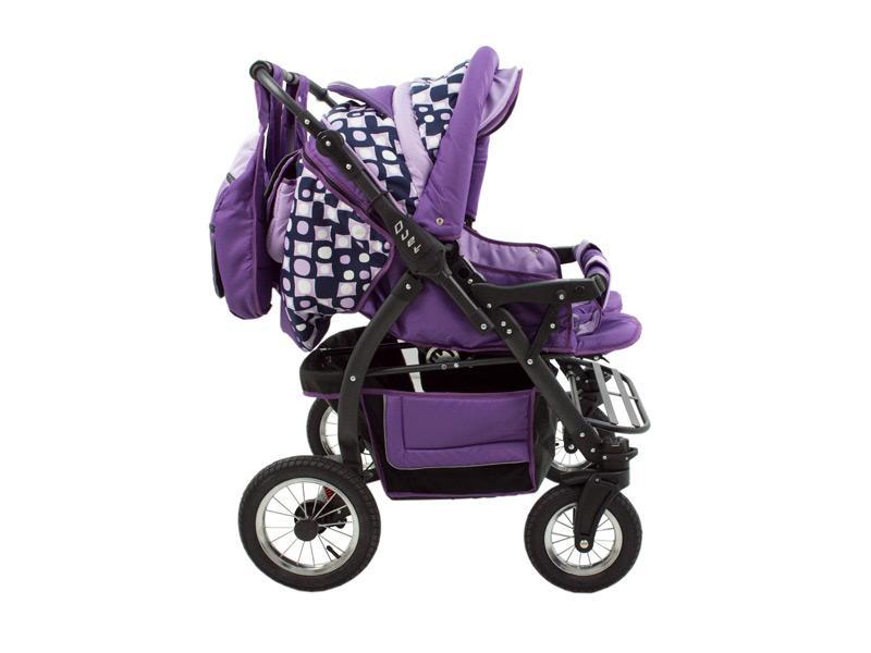 Carucior Pentru Gemeni MyKids Duet Mov Inchis-Mov Deschis