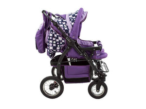 Carucior Pentru Gemeni MyKids Duet Mov Inchis-Mov Deschis