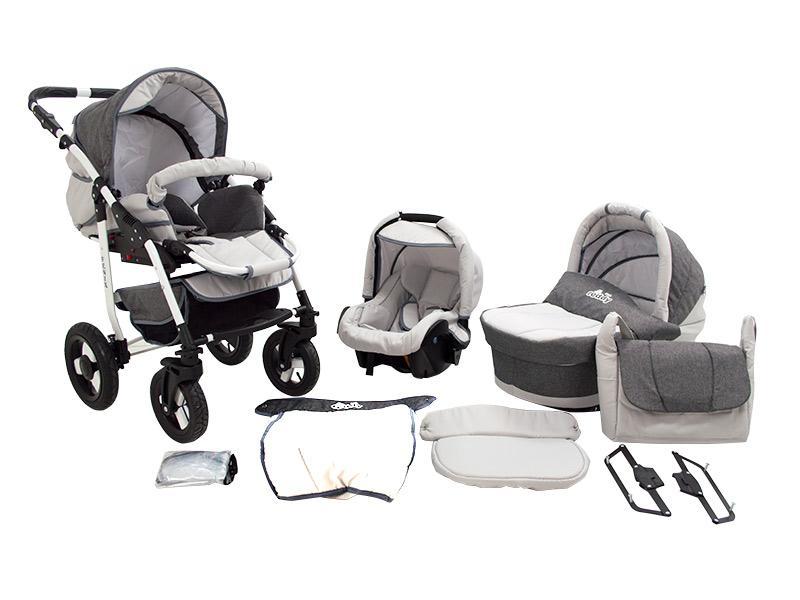 Carucior Copii 3 In 1 MyKids Fenix Gri Deschis