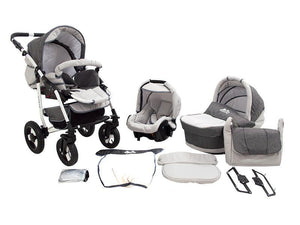 Carucior Copii 3 In 1 MyKids Fenix Gri Deschis