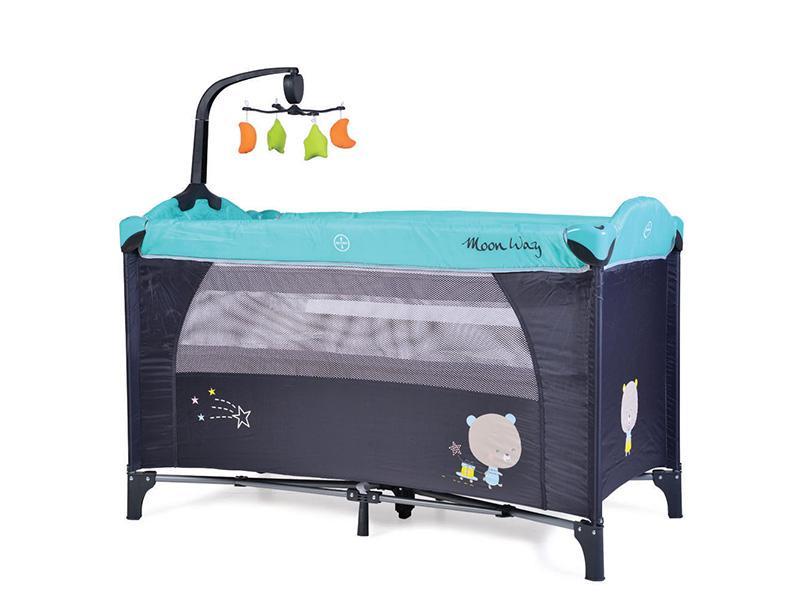 Patut pliant bebe Moni Moon Way Turquise