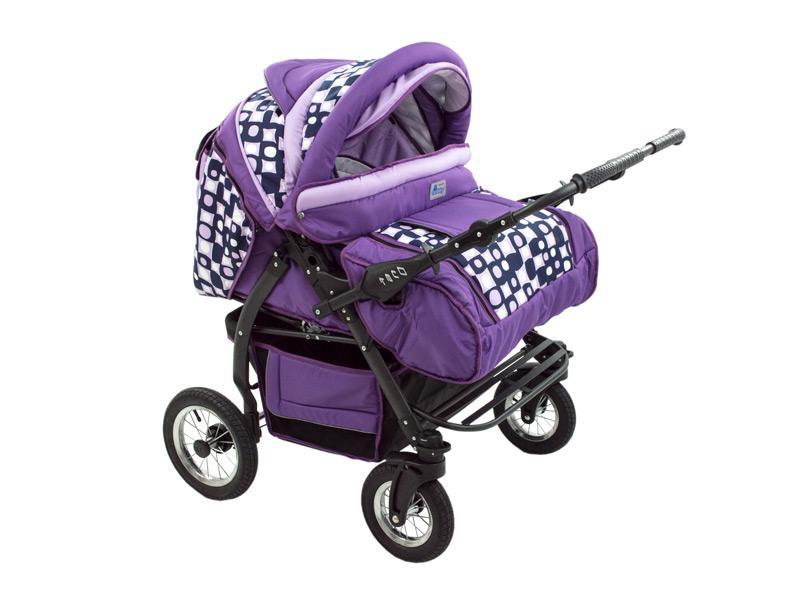 Carucior Pentru Gemeni MyKids Duet Mov Inchis-Mov Deschis