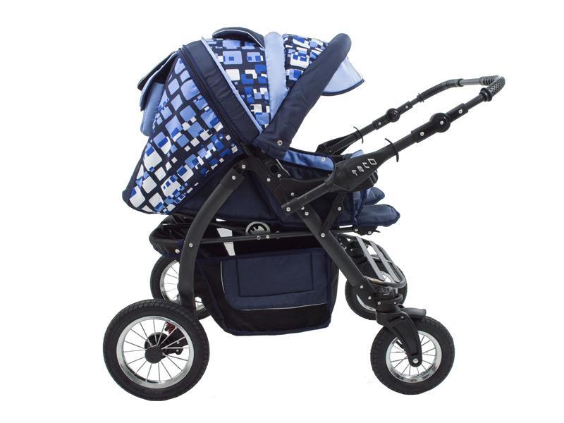 Carucior Pentru Gemeni MyKids Duet Albastru-Negru1