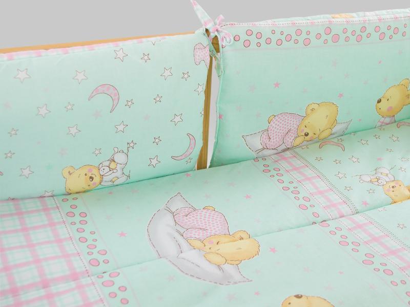 Lenjerie MyKids TEDDY STELUTE TURQUAZ 4+1 Piese 120x60 cm