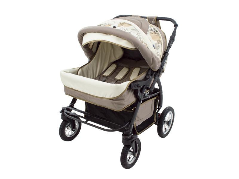 Carucior Pentru Gemeni MyKids Duet Maro Deschis-Bej