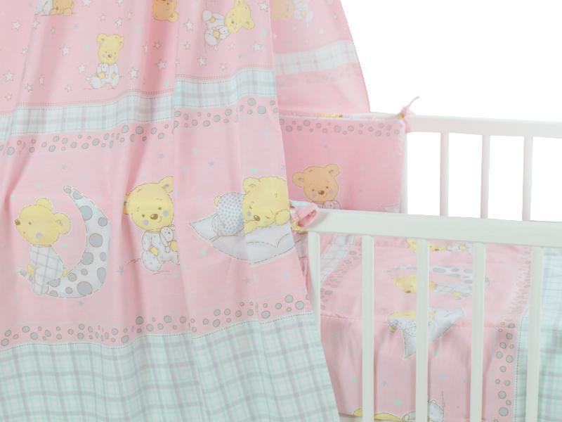 Lenjerie MyKids Teddy Steluta Roz 5 Piese 120x60 cm