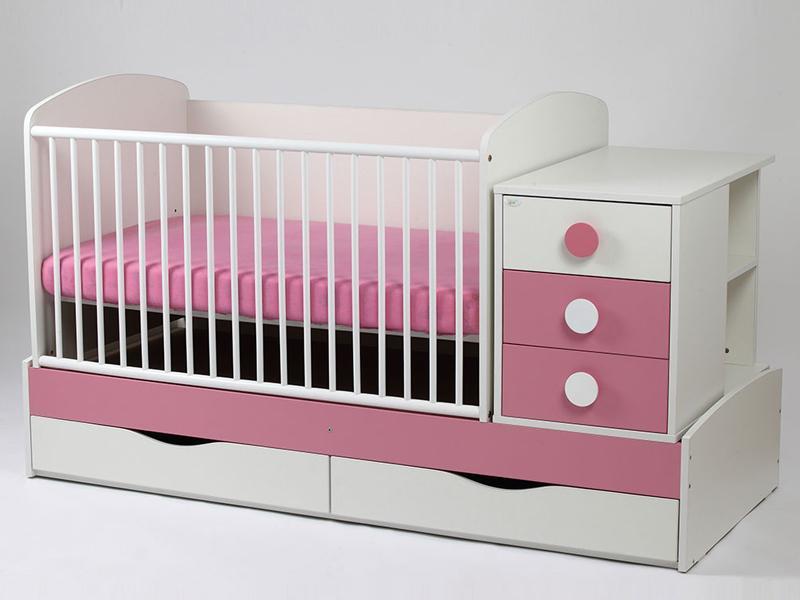 Patut Transformabil MYKIDS Silence Alb-Roz Cu Leg 4059