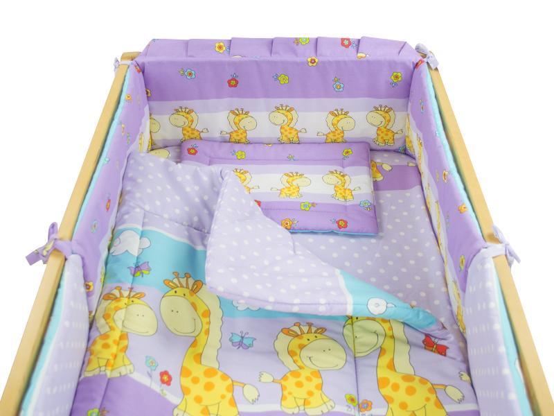 Lenjerie MyKids Happy Giraffe Mov 4+1 Piese 140x70