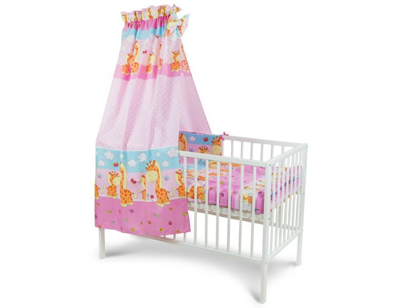 Lenjerie MyKids Happy Giraffe Roz 5 Piese 120x60 cm