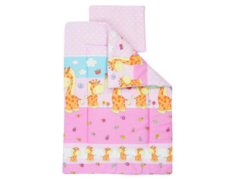 Lenjerie MyKids Happy Giraffe Roz 5 Piese 120x60 cm