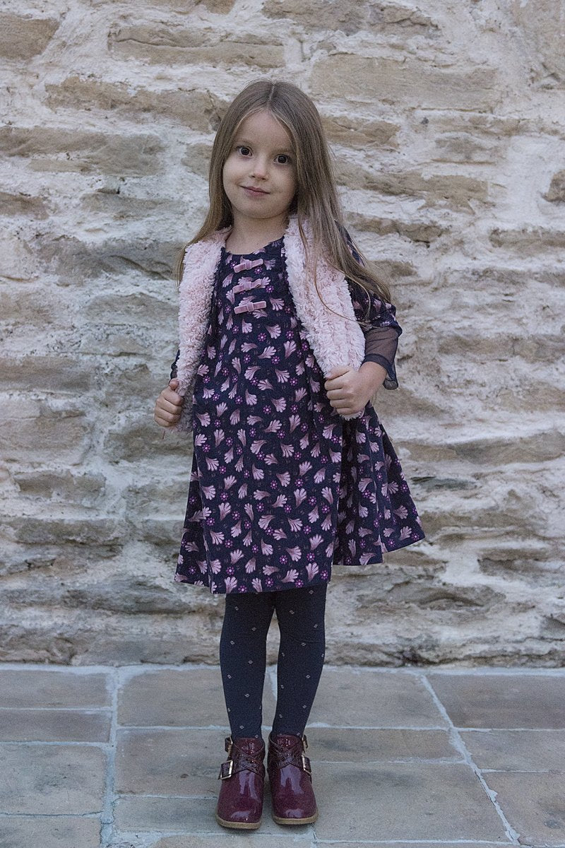 Rochie catifea Rose Fleur
