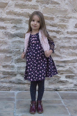 Rochie catifea Rose Fleur