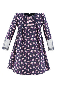 Rochie catifea Rose Fleur