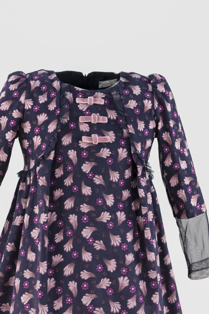 Rochie catifea Rose Fleur
