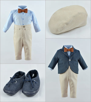 Compleu botez Little Tailor Terracotta