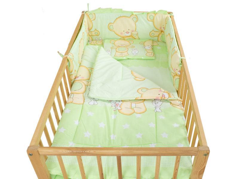 Lenjerie MyKids Teddy Iepuras Verde 4 Piese 140x70