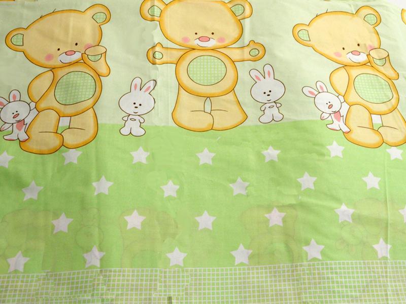 Lenjerie MyKids Teddy Iepuras Verde 4 Piese 140x70