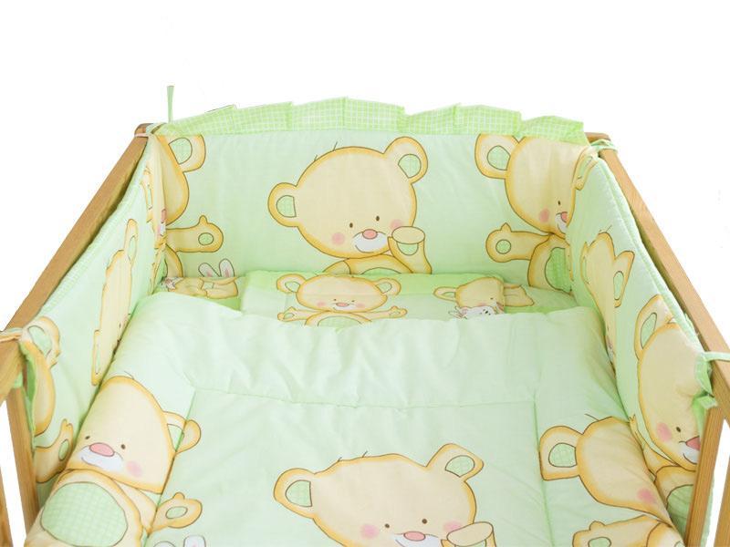 Lenjerie MyKids Teddy Iepuras Verde 4+1 Piese 120x60