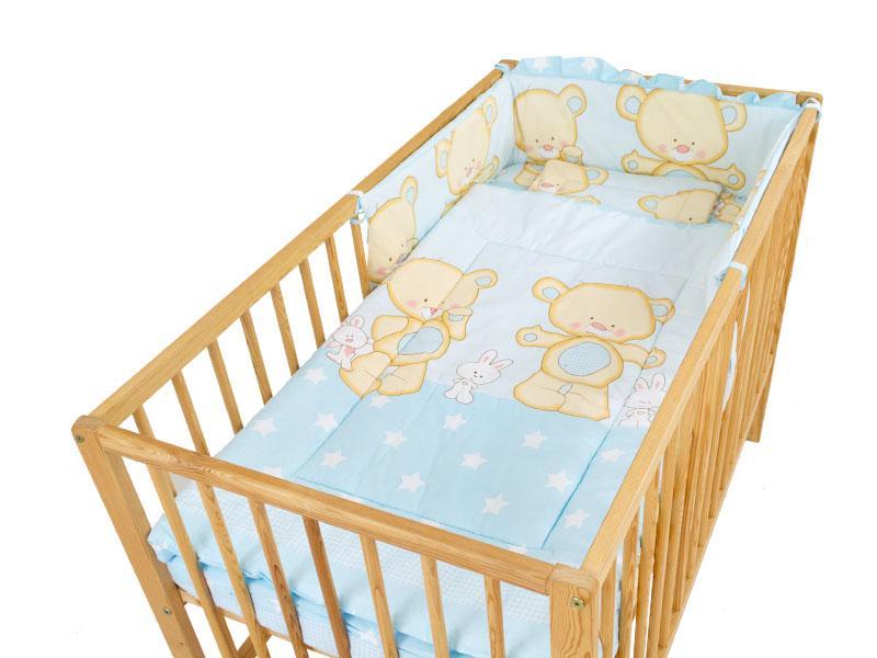 Lenjerie MyKids Teddy Iepuras Albastru 4+1 Piese 120x60