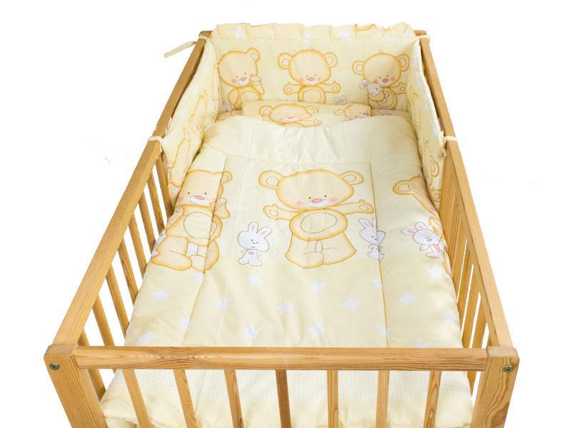 Lenjerie MyKids Teddy Iepuras Galben 4+1 Piese 120x60