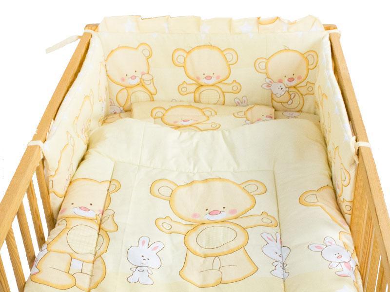 Lenjerie MyKids Teddy Iepuras Galben 4+1 Piese 140x70