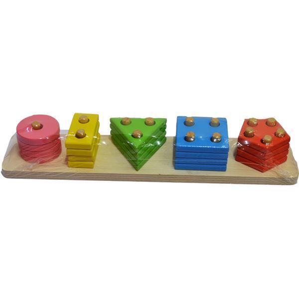 Jucarie bebe de lemn cu forme geometrice