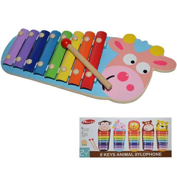 Jucarie bebe Pianina Animal lemn + metal