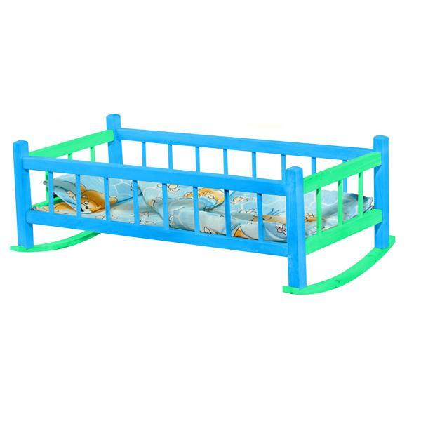 Leagan pentru papusi colorat de lemn