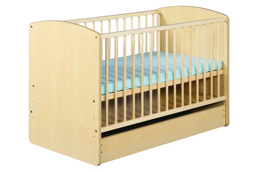 Patut Copii Lemn Cu Sertar KAROLINA II Natur