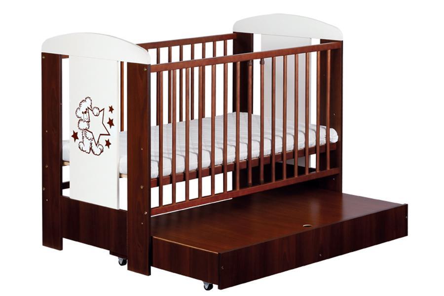 Patut Copii Lemn Cu Sertar TEDDY WITH STARS Wenge