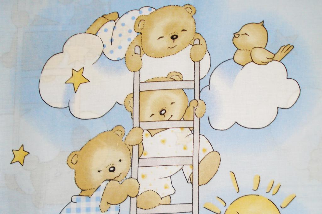 Lenjerie MyKids Teddy Scarita Albastru 4 Piese 120x60