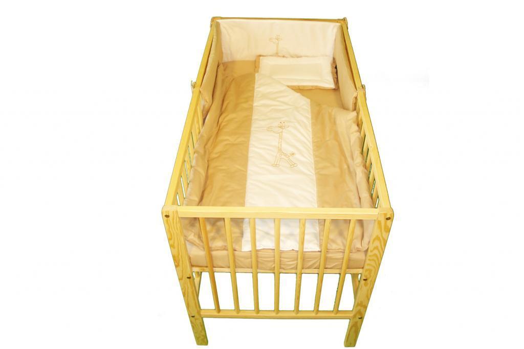 Lenjerie MyKids Cu Broderie Giraffe Maro 5 Piese 120x60