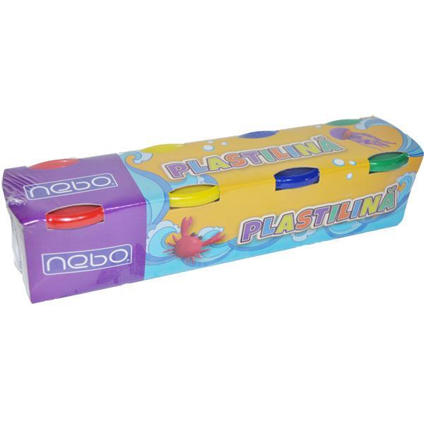 Plastilina modelaj 4 culori 100 g - NEBO
