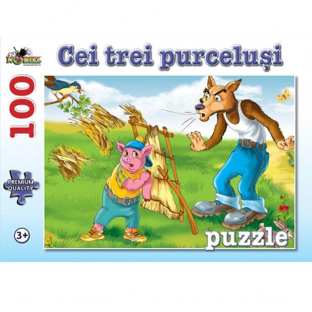 Puzzle 100 piese Cei Trei Purcelusi