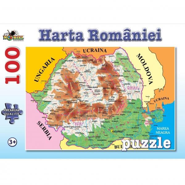 Puzzle 100 piese Harta Romaniei Refresh