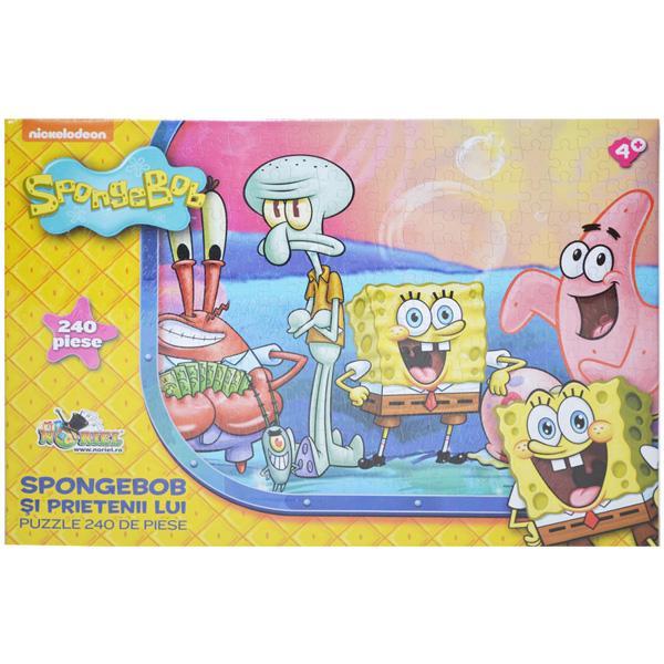 Puzzle 240 piese Spongebob - Spongebob si prietenii lui