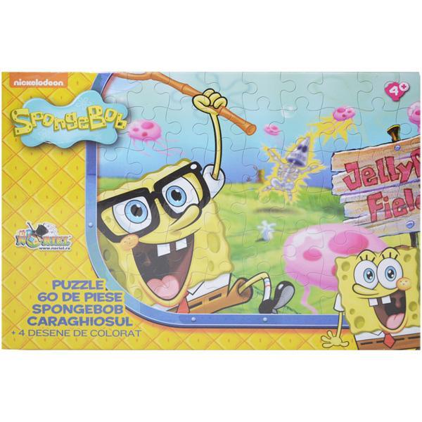 Puzzle 60 piese Coloreaza-ma Spongebob caraghiosul