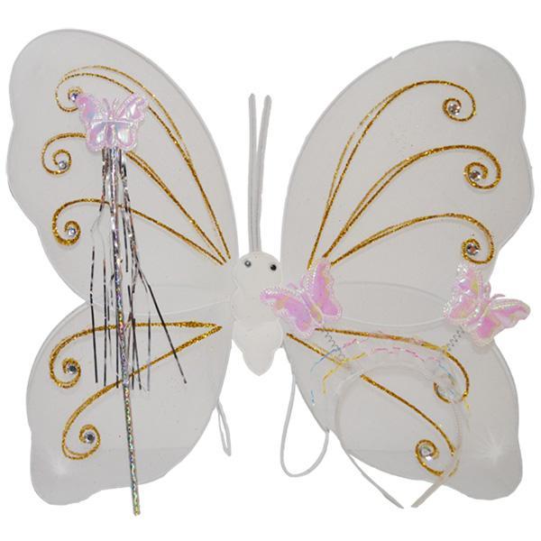 Set Aripioare de fluturas cu coronita si bagheta