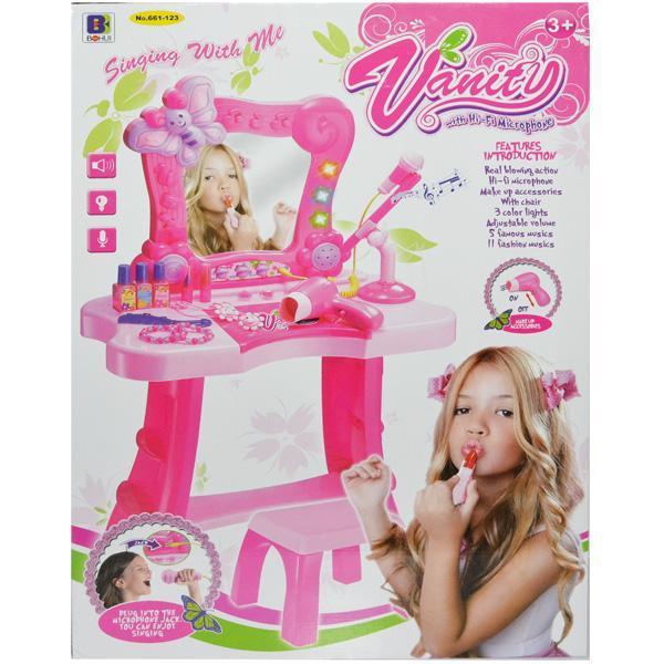 Set Masuta cu scaunel, oglinda si accesorii cu baterii