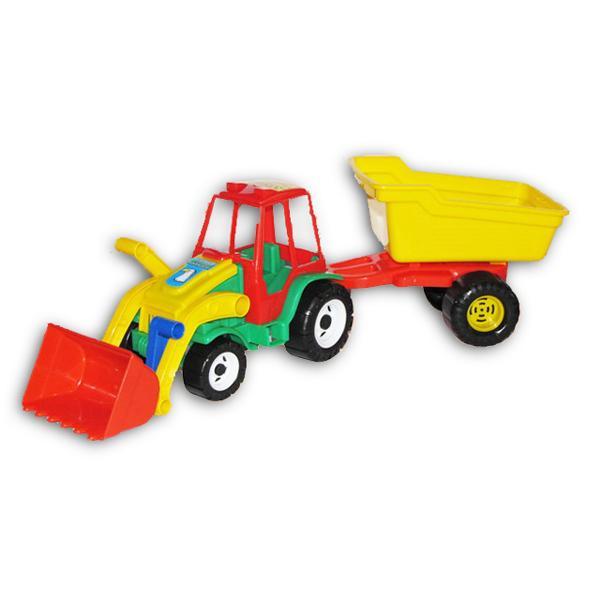 Tractor excavator cu remorca
