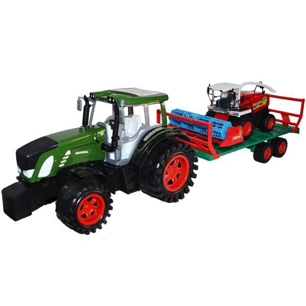 Tractor mare cu remorca si combina