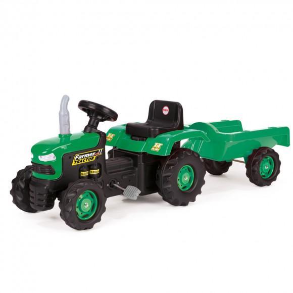 Tractor cu pedale si remorca din plastic - Dolu
